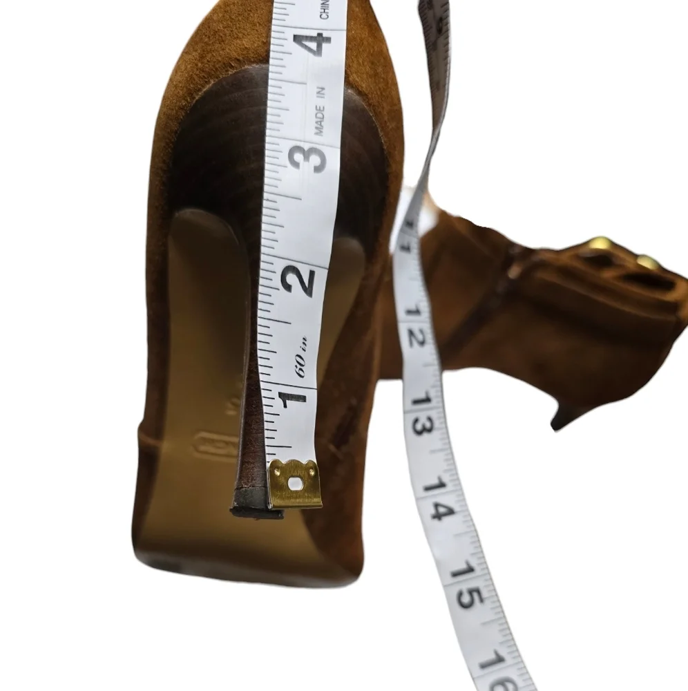 Coach Salene Suede Light Brown Ankle Heel Booties 8.5B - Picture 8 of 9